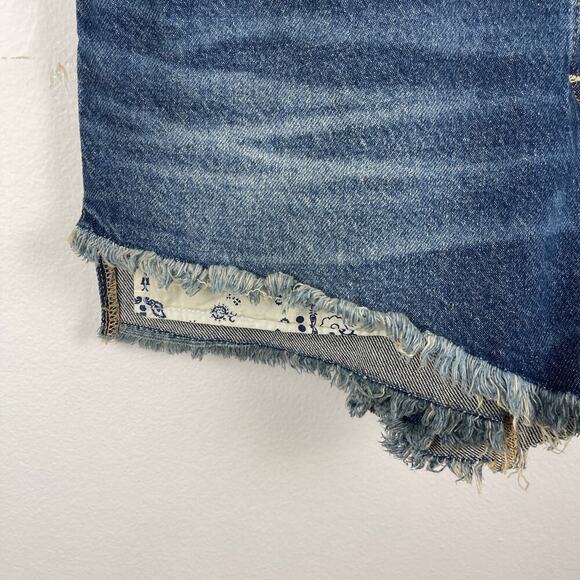 Free People Sunkissed Denim Short Overalls Zipper Front Women's 10 Shortalls - Picture 6 of 13